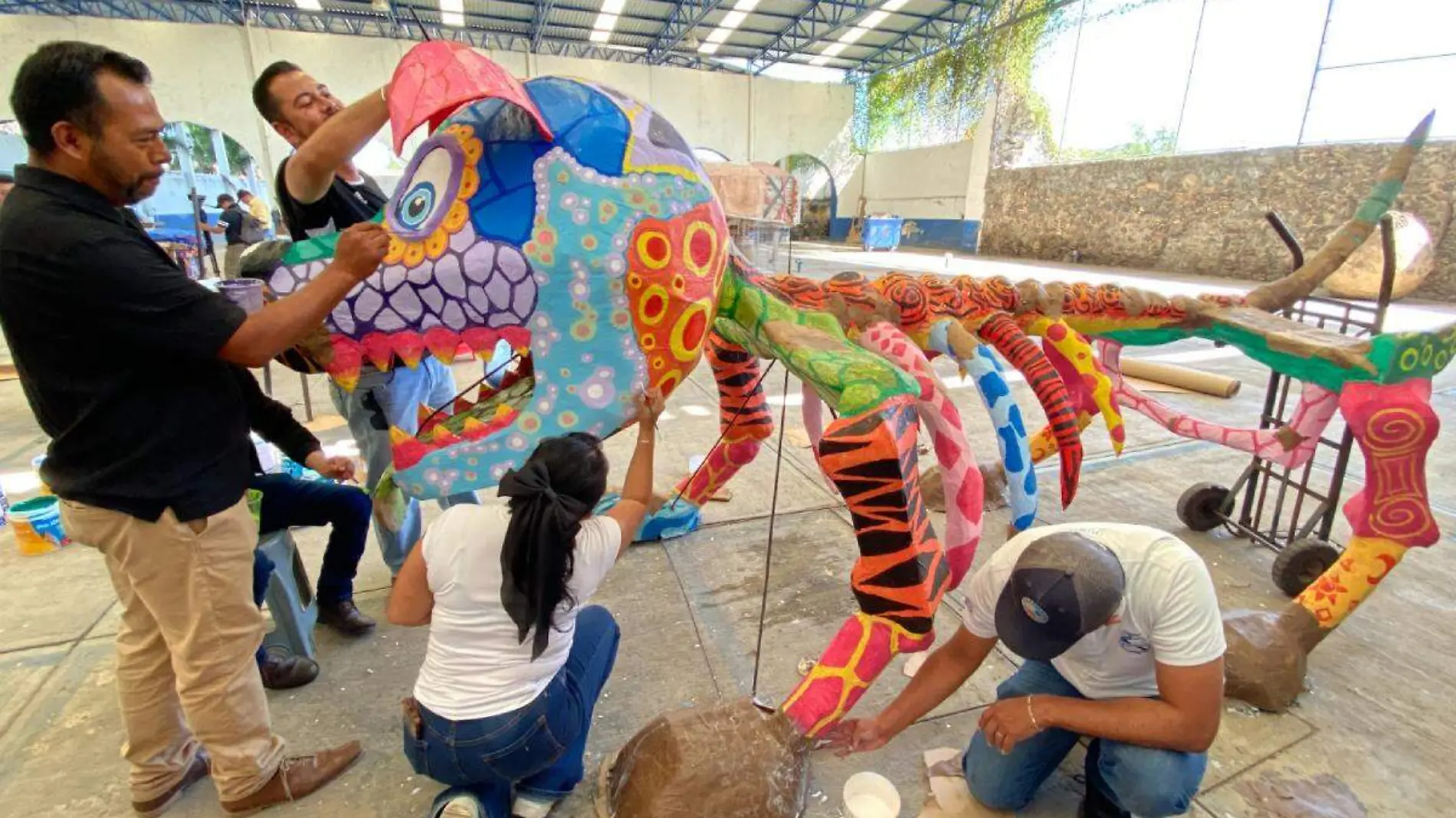 Preparativos en Huaquechula por día de muertos